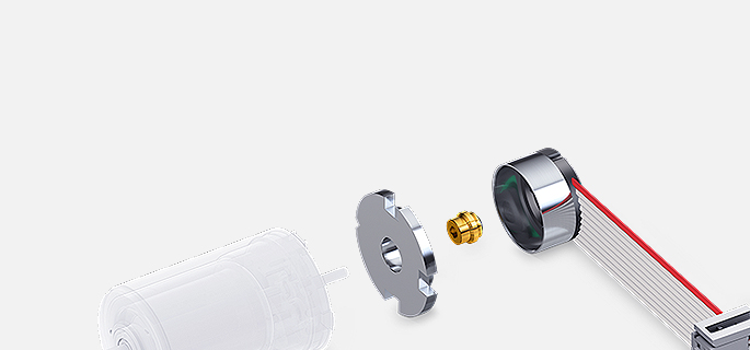 結構堅固的編碼器、DC測速機和解角器具有高精度和高信號解析度。 基於諧振方面的原因，它們主要安裝在具有一體式軸的馬達上。 由於是分別為各種馬達專門設計，因此必須在出廠時便安裝完成。